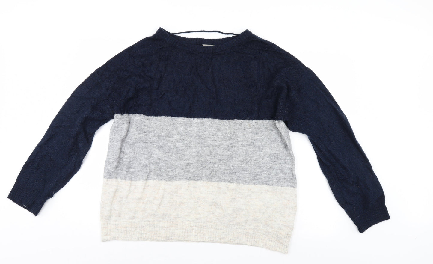 VERO MODA Mens Blue Striped  Pullover Jumper Size L