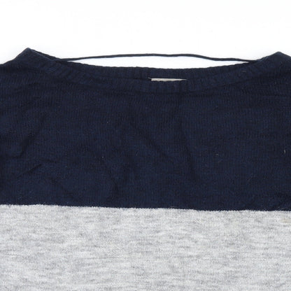 VERO MODA Mens Blue Striped  Pullover Jumper Size L