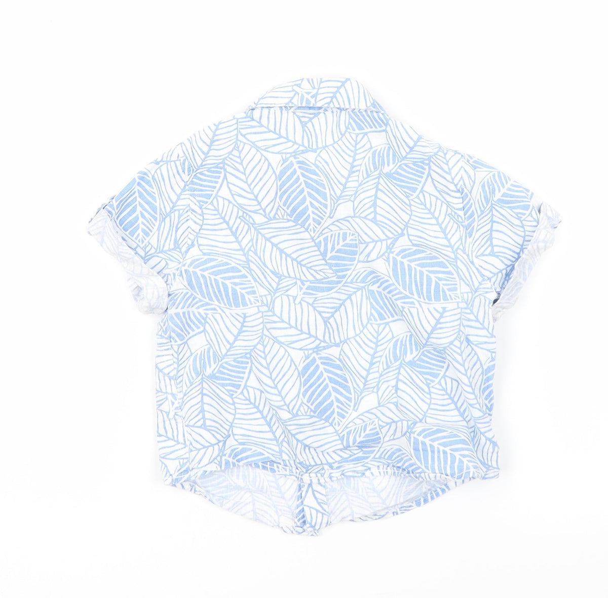 Back view of Preworn Baby Blue Floral Basic Button-Up, size 12, Months