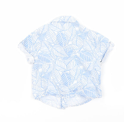 Back view of Preworn Baby Blue Floral Basic Button-Up, size 12, Months