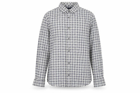 blue ha`` Womens Grey Check  Basic Button-Up Size M