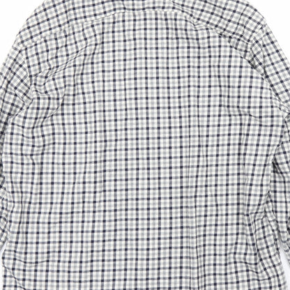 blue ha`` Womens Grey Check  Basic Button-Up Size M
