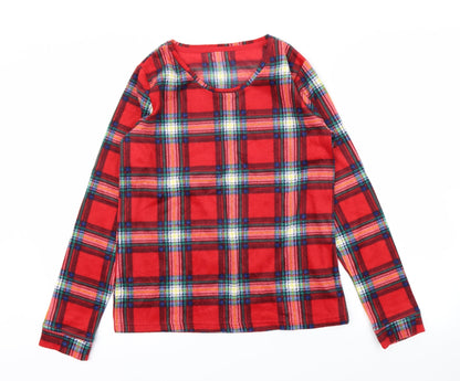 Marks and Spencer Womens Red Check  Babydoll Pyjama Top Size 8