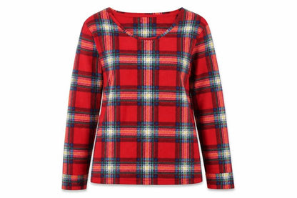 Marks & Spencer Womens Red Check  Babydoll Pyjama Top Size 8