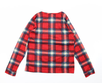 Marks and Spencer Womens Red Check  Babydoll Pyjama Top Size 8