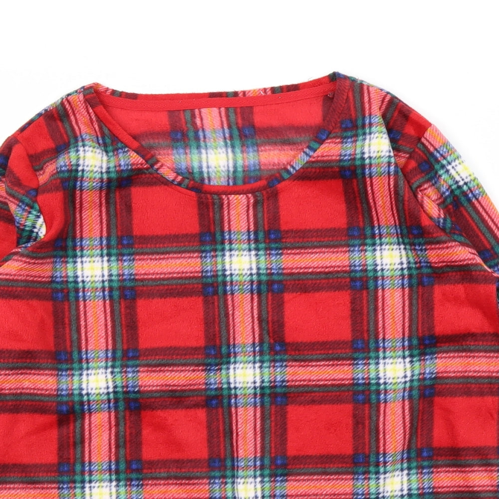 Marks and Spencer Womens Red Check  Babydoll Pyjama Top Size 8