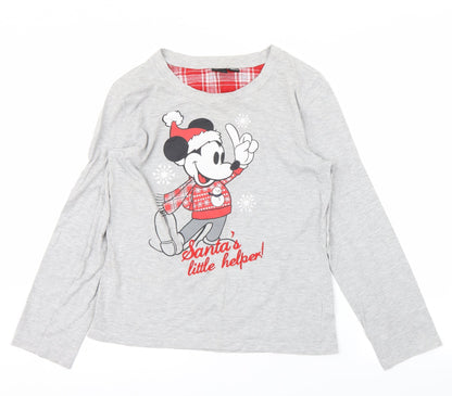 Primark Womens Grey   Babydoll Pyjama Top Size 10  - Minnie Mouse Christmas