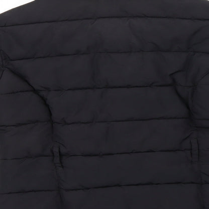 H&M Womens Black Striped  Pea Coat Coat Size 10