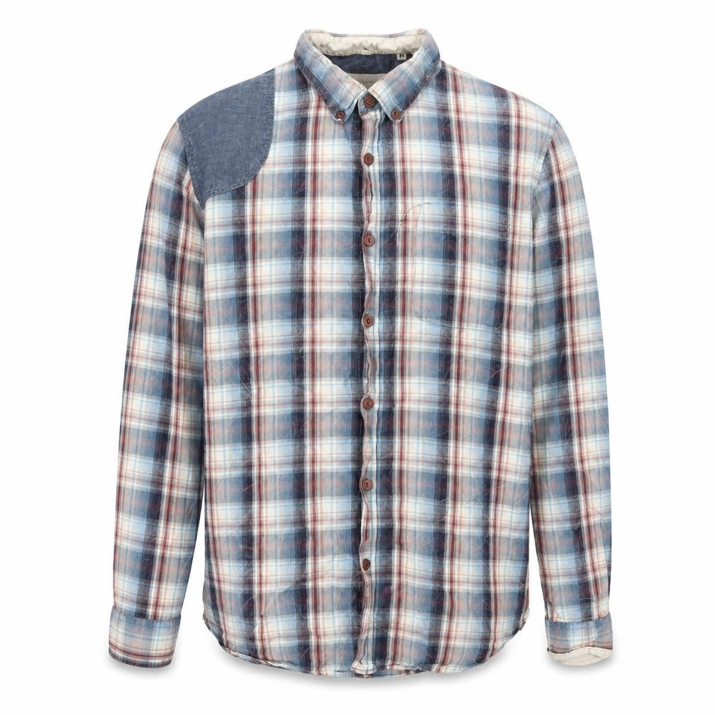 River Island Mens Blue Check   Polo Size M