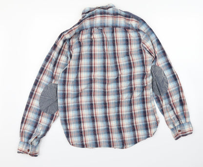 riverisland Mens Blue Check   Polo Size M