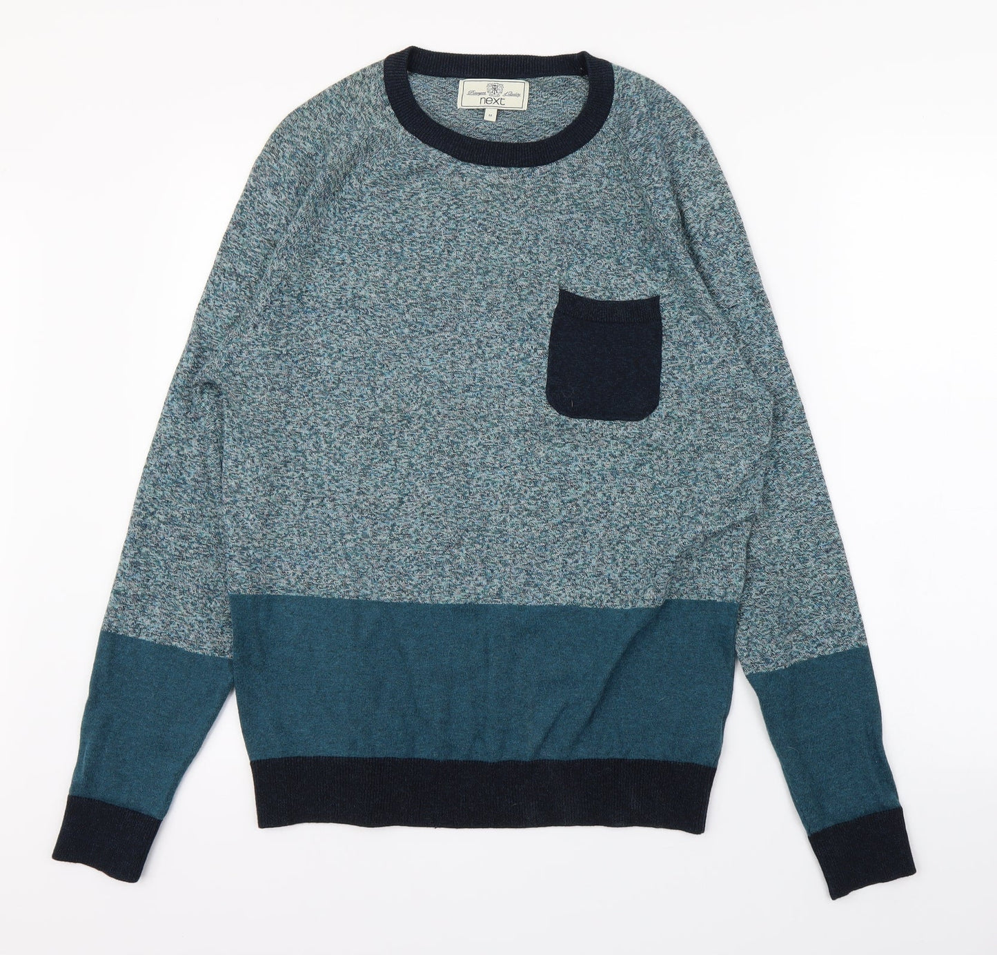 NEXT Mens Blue Striped  Pullover Jumper Size M