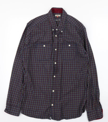 NEXT Mens Blue Check   Polo Size M