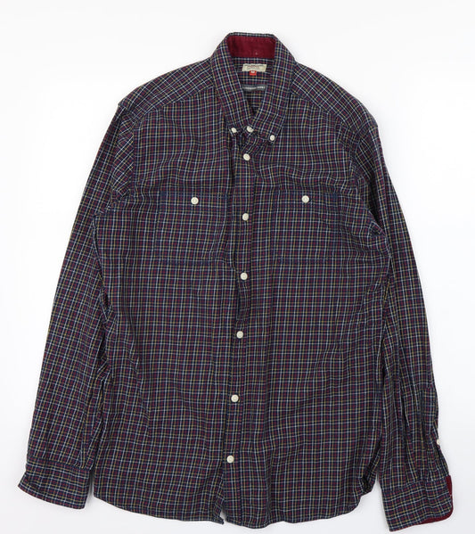 NEXT Mens Blue Check   Polo Size M