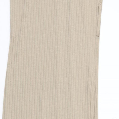 MISS GUIDED Womens Brown Striped  Maxi    - no belt