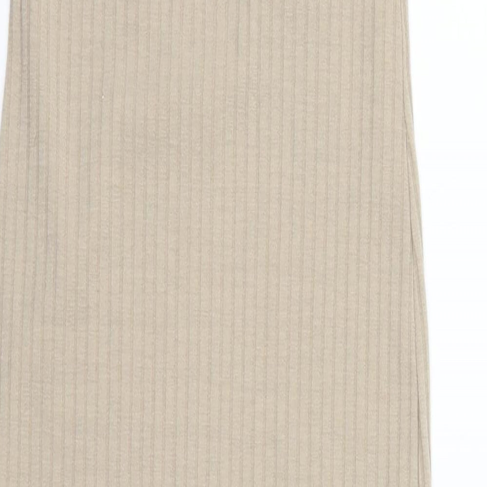 MISS GUIDED Womens Brown Striped  Maxi    - no belt