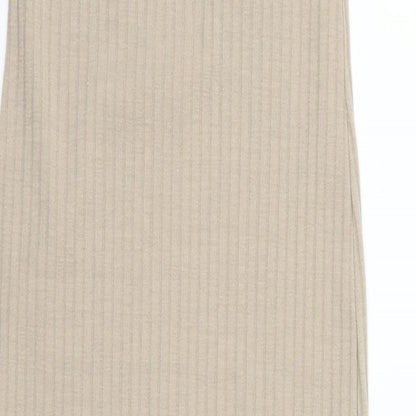 MISS GUIDED Womens Brown Striped  Maxi    - no belt