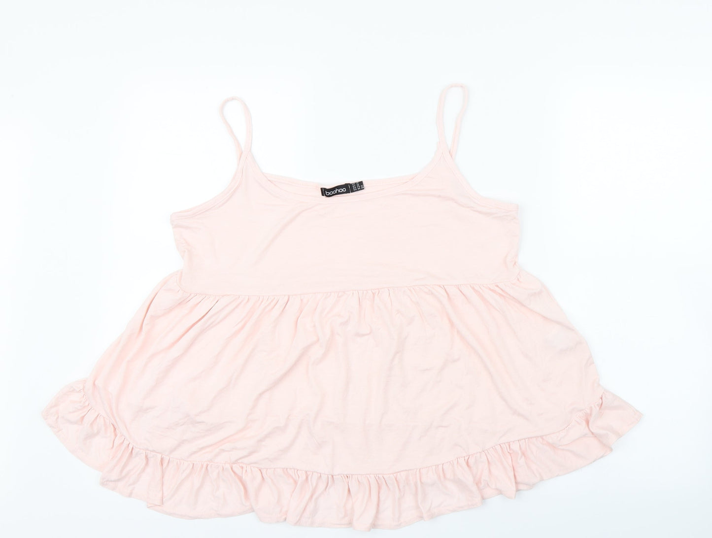 Boohoo Womens Pink   Cropped T-Shirt Size 14