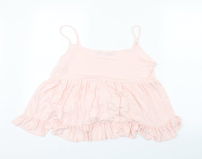 Boohoo Womens Pink   Cropped T-Shirt Size 14