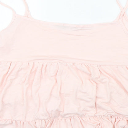 Boohoo Womens Pink   Cropped T-Shirt Size 14