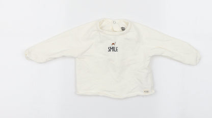 River Island Girls White   Pullover Jumper Size 6-9 Months  - smile