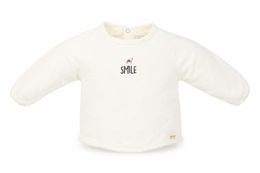 Front view of River Island girls’ white jumper, size 6-9, months - smile