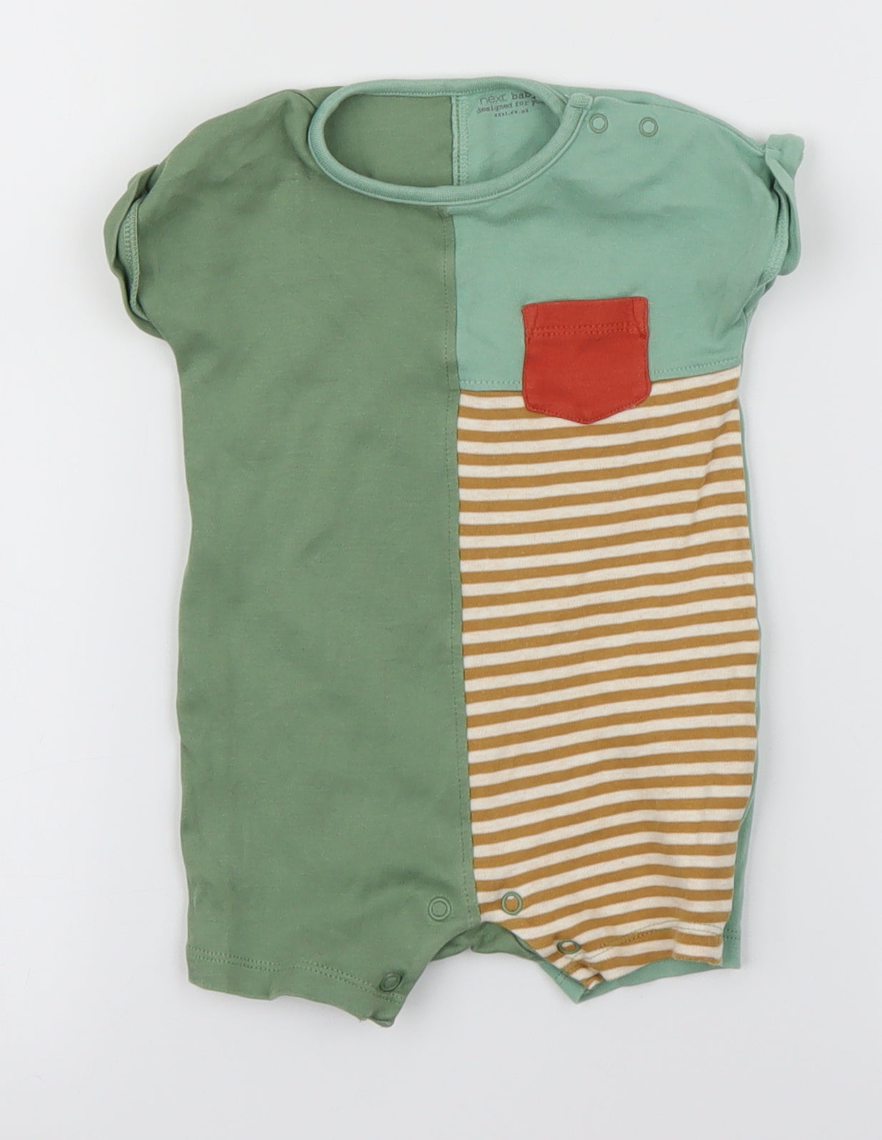 NEXT  Green Striped  Babygrow One-Piece Size 3-6 Months