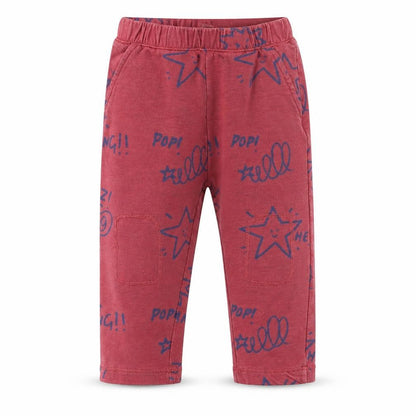 Front view of Marks & Spencer Baby Red Track Pants Trousers, size 9, Months