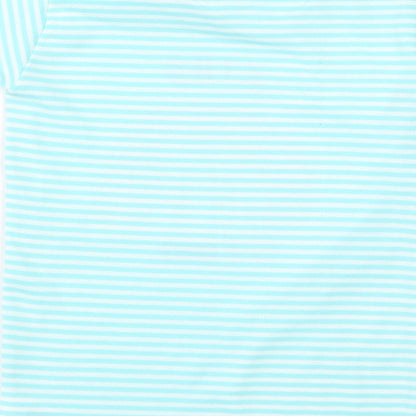 Preworn Girls Blue Striped Rayon Basic T-Shirt Size S  - rainbow