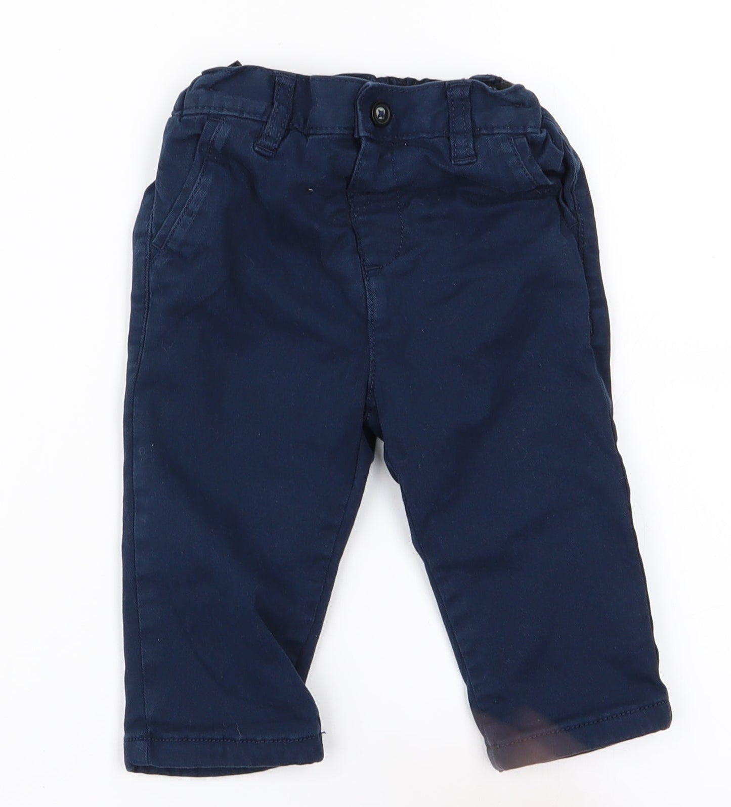 m&S Baby Blue   Cargo Trousers Size 12 Months