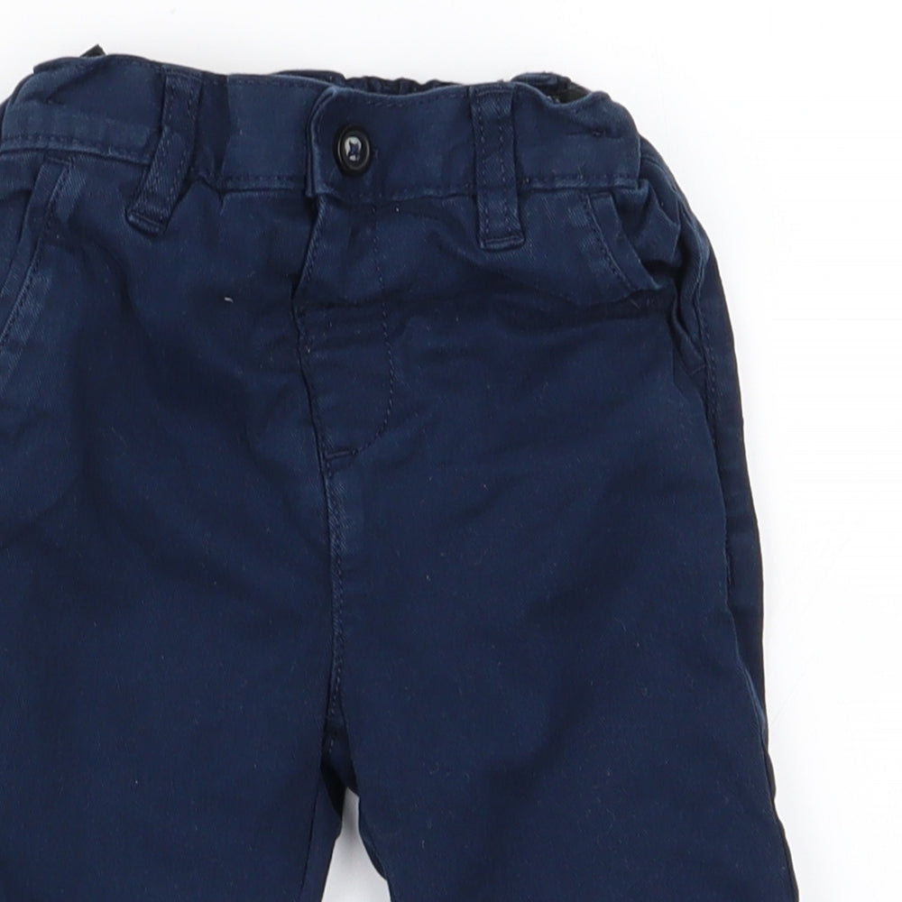 m&S Baby Blue   Cargo Trousers Size 12 Months