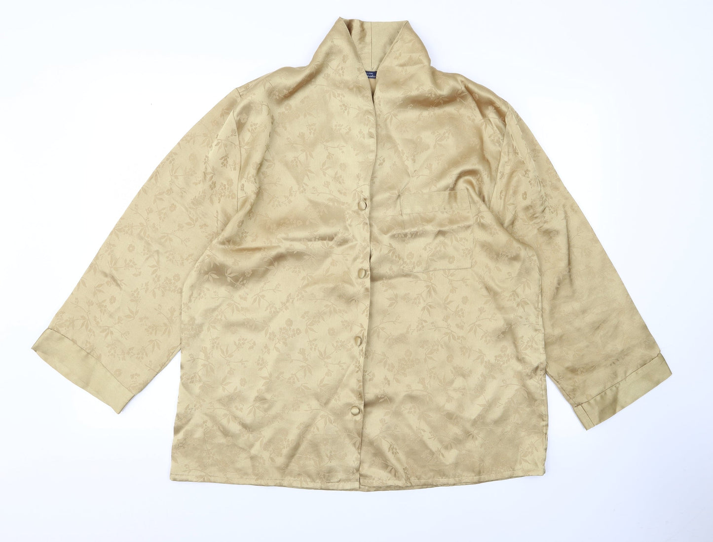 Womens UK Size 16 Preworn Gold Basic Button-Up