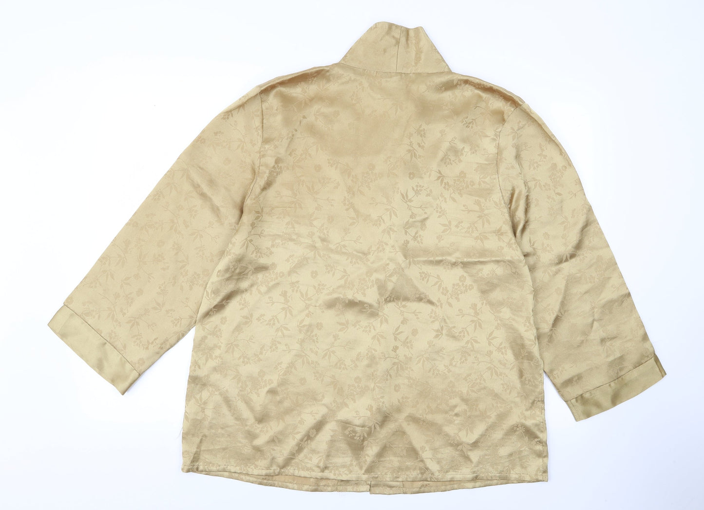 Womens UK Size 16 Preworn Gold Basic Button-Up