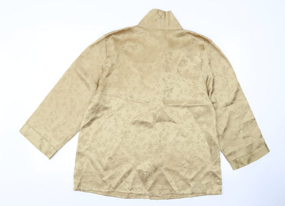Womens UK Size 16 Preworn Gold Basic Button-Up