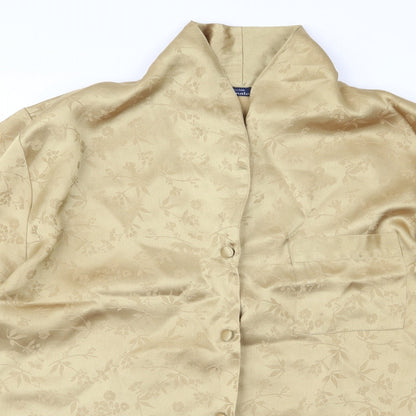 Womens UK Size 16 Preworn Gold Basic Button-Up
