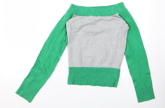 Womens UK Size S Divided Green Pullover Jumper