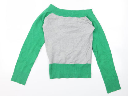 Womens UK Size S Divided Green Pullover Jumper