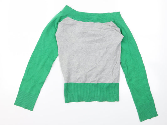 Womens UK Size S Divided Green Pullover Jumper