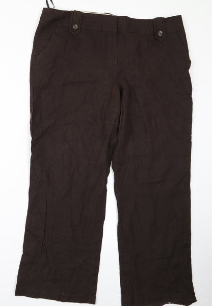 Womens UK Size 40 Preworn Regular Fit  Brown Trousers