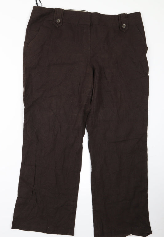 Womens UK Size 40 Preworn Regular Fit  Brown Trousers