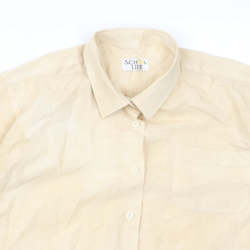 school life Girls Beige  Rayon Basic Button-Up Size 12 Years