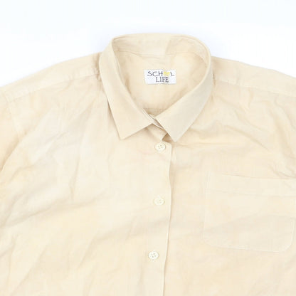 school life Girls Beige  Rayon Basic Button-Up Size 12 Years