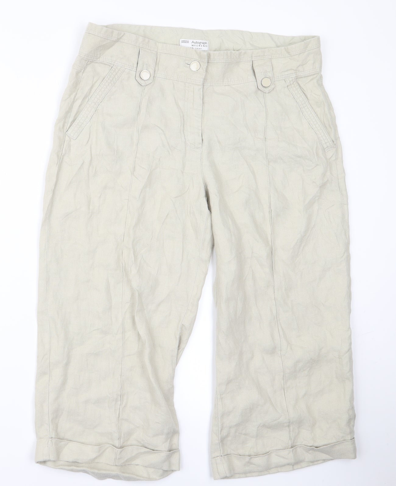 Womens UK Size 34 m7s Relaxed Fit  White Trousers