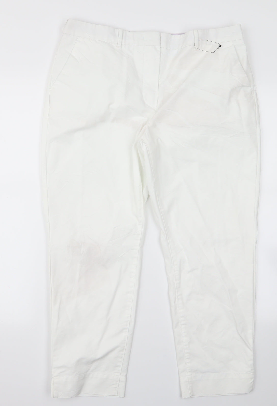 Womens UK Size 14 m&s Regular Fit  White Trousers