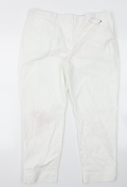 Womens UK Size 14 m&s Regular Fit  White Trousers