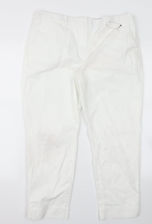 Womens UK Size 14 m&s Regular Fit  White Trousers