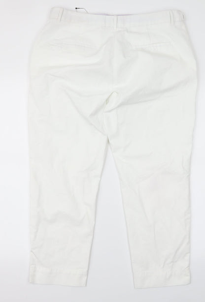 Womens UK Size 14 m&s Regular Fit  White Trousers