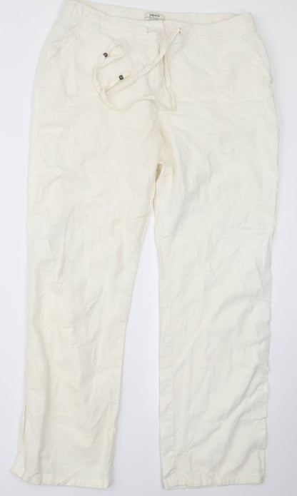 Womens UK Size 14 Papaya Regular Fit  White Trousers