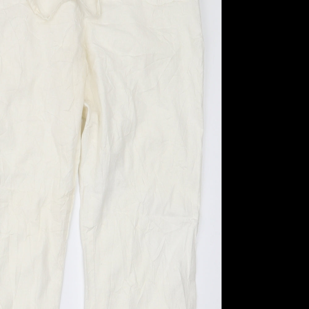 Womens UK Size 14 Papaya Regular Fit  White Trousers
