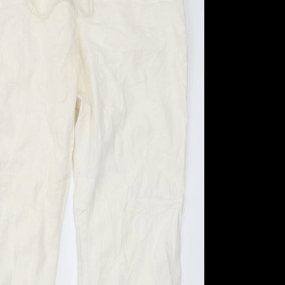 Womens UK Size 14 Papaya Regular Fit  White Trousers
