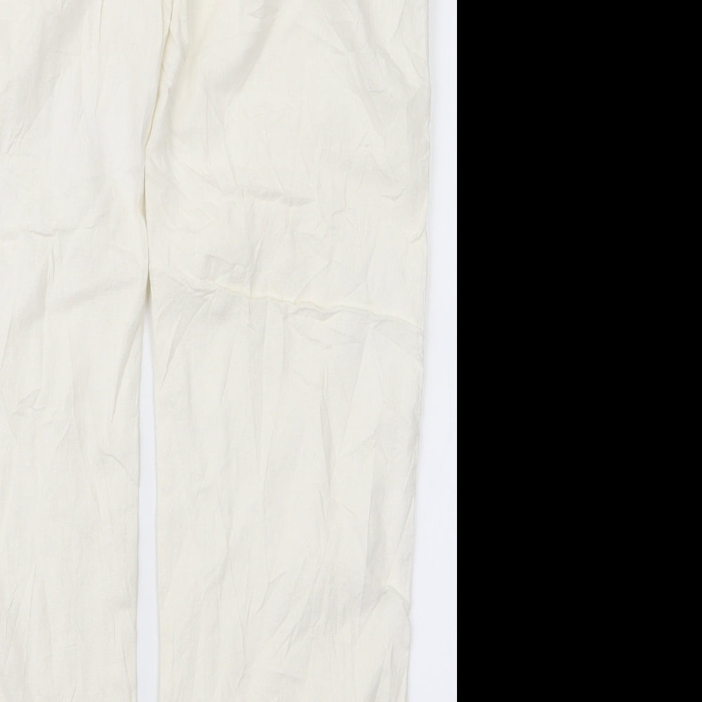Womens UK Size 14 Papaya Regular Fit  White Trousers